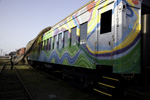 <strong>Unveilings</strong><br /> The Skunk Train unveiled their Art Car, designed and painted by artists Janet Self and Casey Koerner.